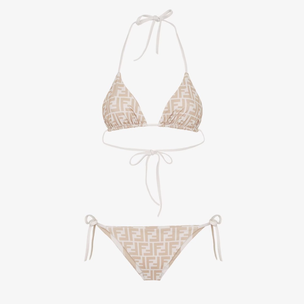 Fendi Reversible Beige Monogram Bikini Set